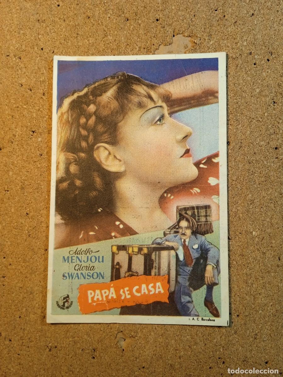 Cine: FOLLETO DE MANO CON PUBLICIDAD PAPA SE CASA