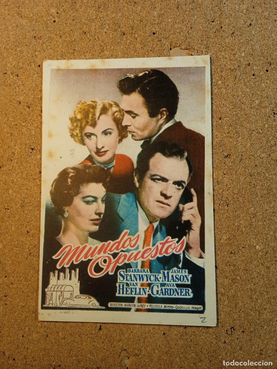 Cine: FOLLETO DE MANO CON PUBLICIDAD MUNDOS OPUESTOS
