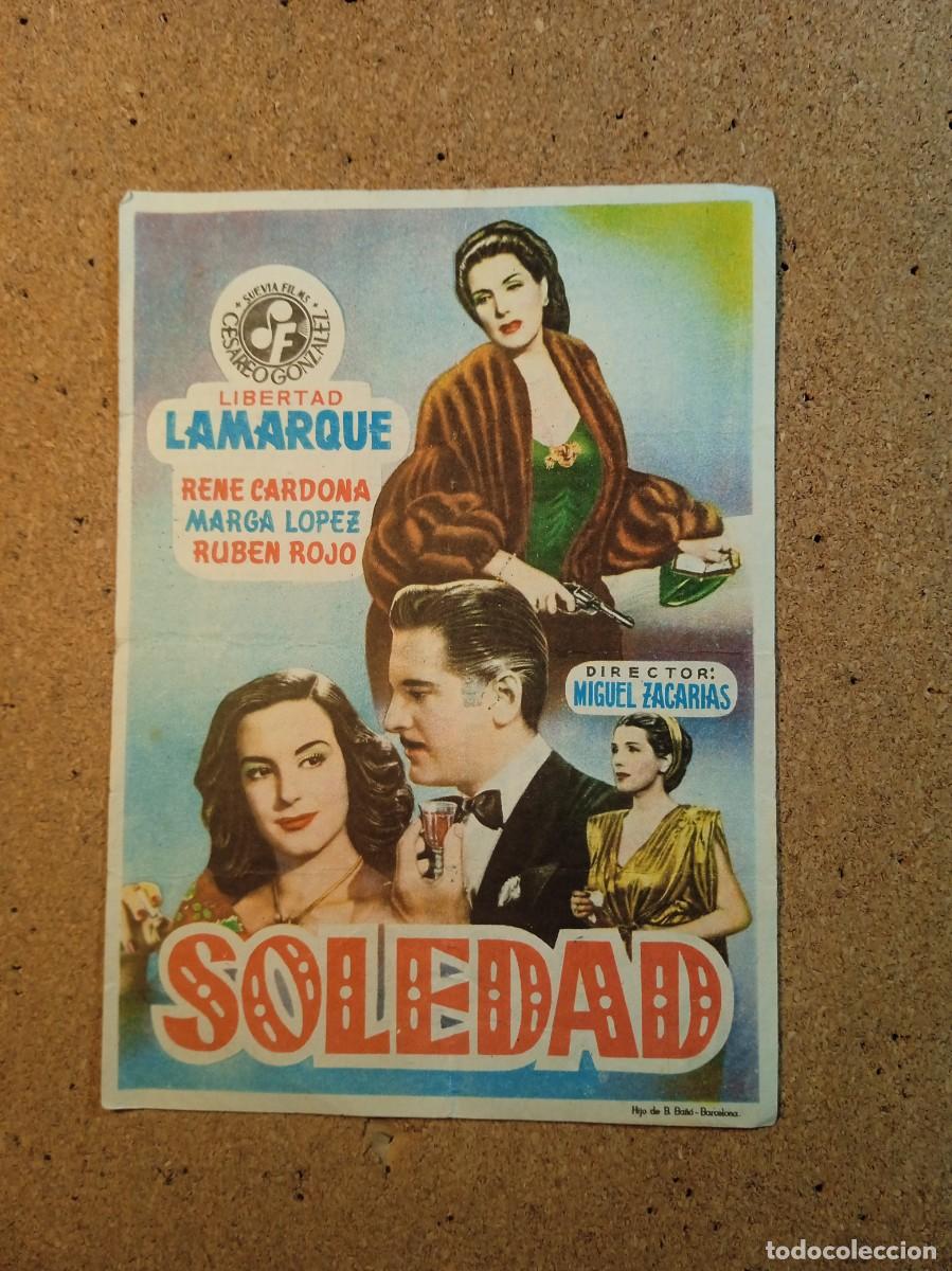 Cine: FOLLETO DE MANO CON PUBLICIDAD SOLEDAD