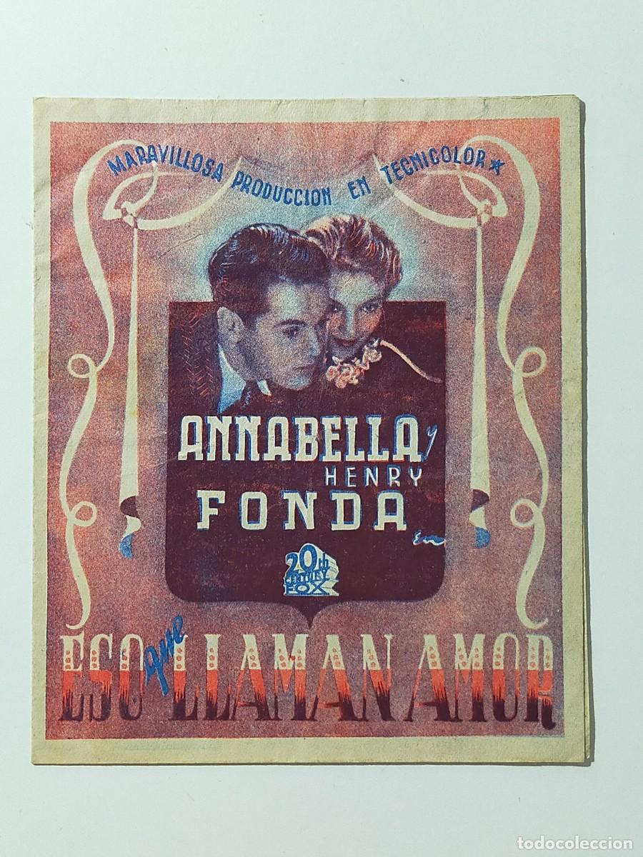 Cine: Programa Doble Orig: ESO QUE LLAMAN AMOR. Annabella, Henry Fonda - Cine Ideal