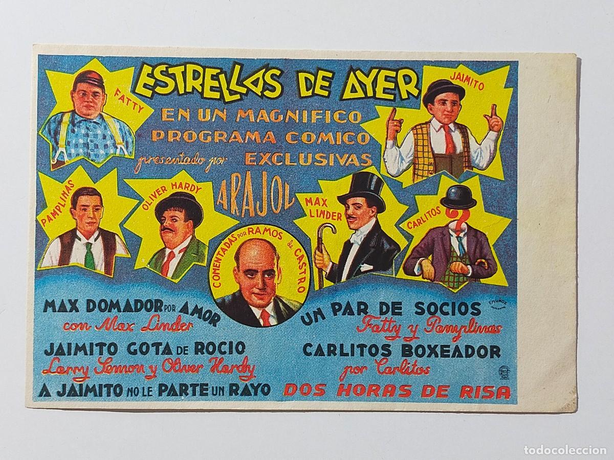 Cine: Programa Sencillo Orig: ESTRELLAS DE AYER. Oliver Hardy, Jaimito, Fatty - Cine Avenida, San Fernando