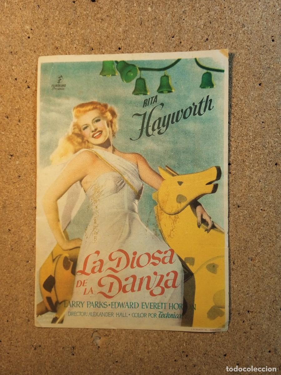 Folhetos de m&atilde;o de filmes antigos de cinema: FOLLETO DE MANO CON PUBLICIDAD LA DIOSA DE LA DANZA