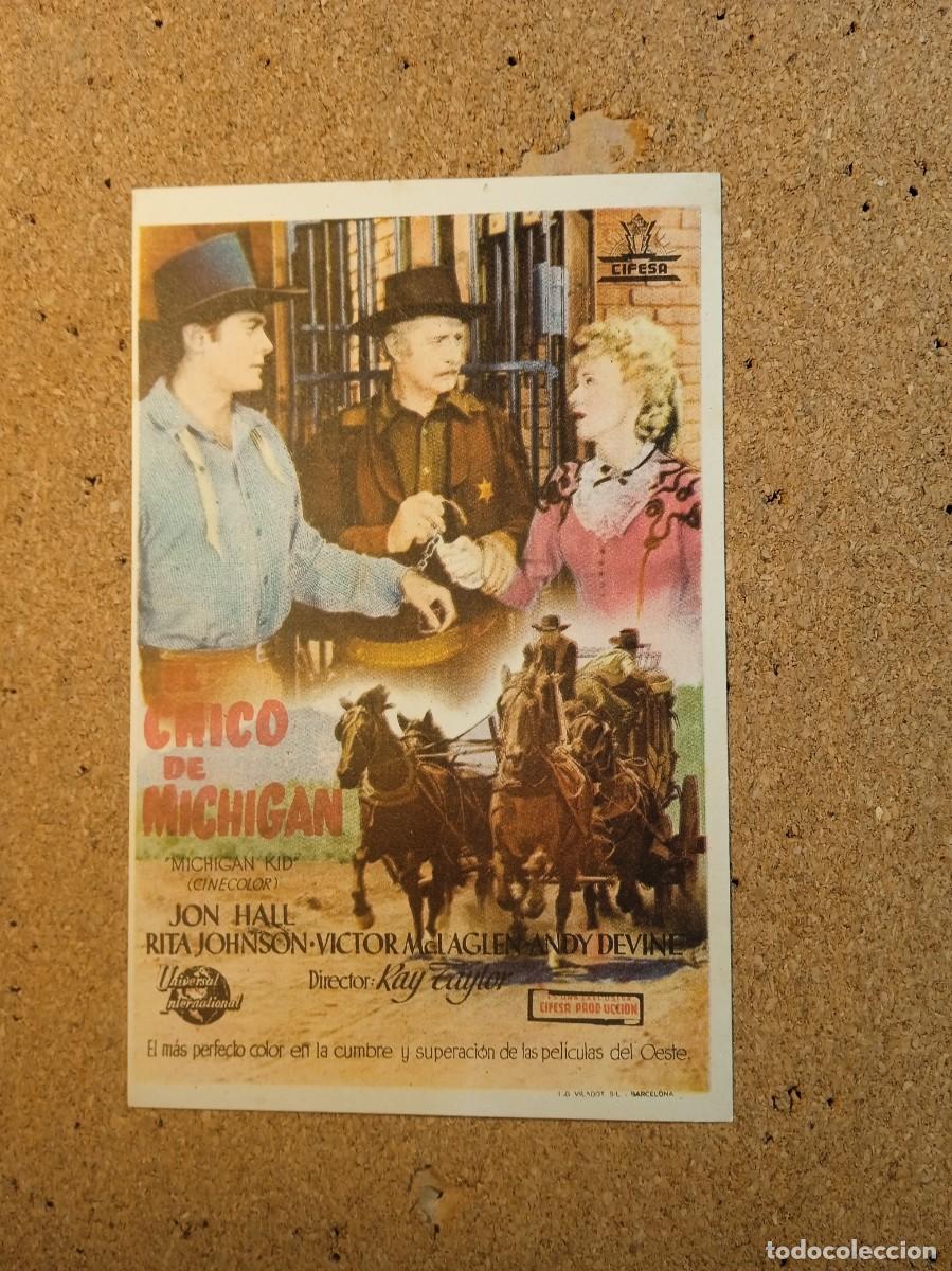 Cine: FOLLETO DE MANO CON PUBLICIDAD EL CHICO DE MICHIGAN