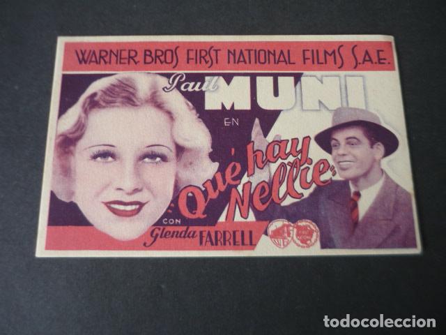 Folhetos de m&atilde;o de filmes antigos de cinema: QUE HAY NELLIE PROGRAMA DE MANO SIN PUBLICIDAD