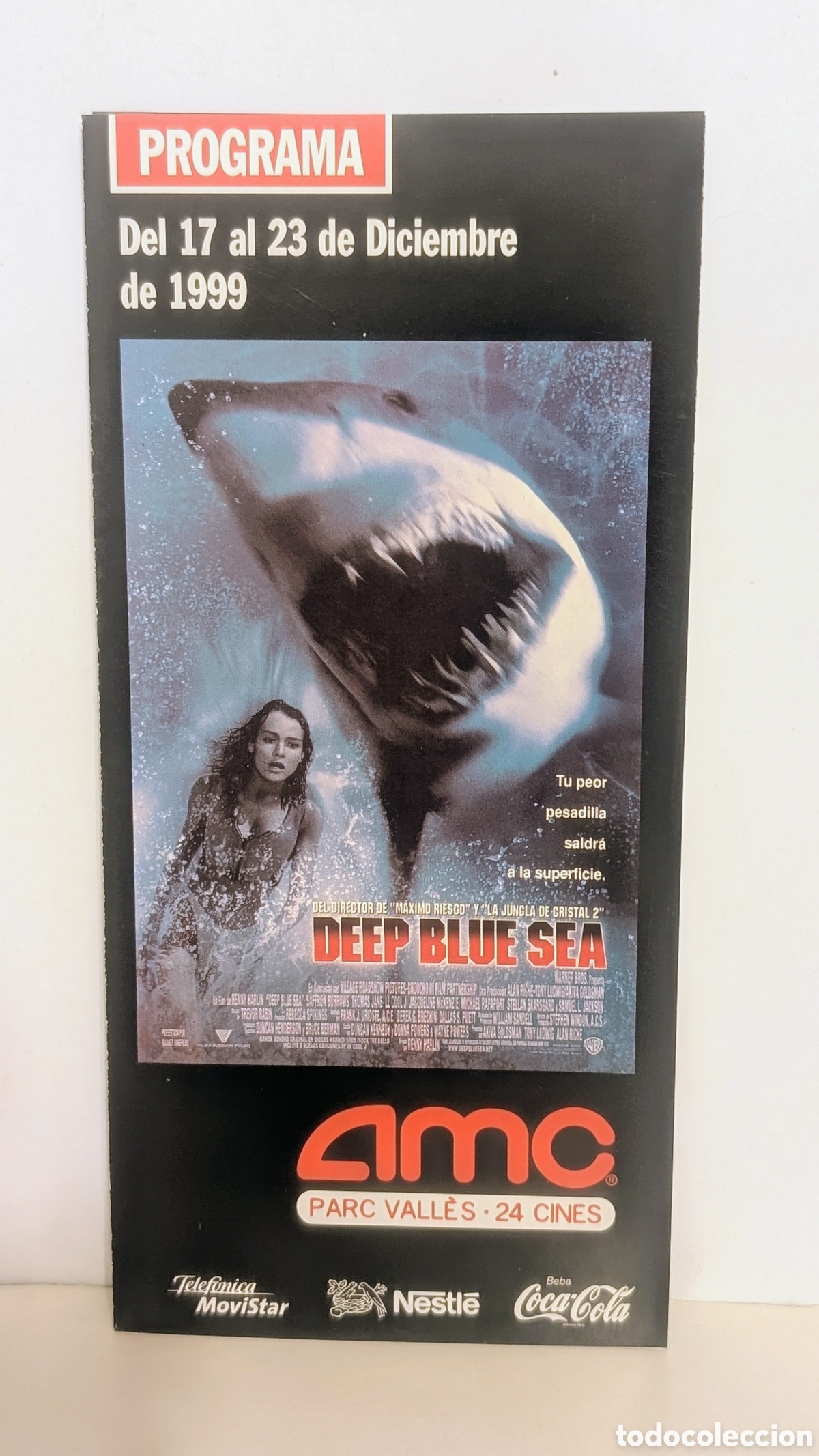 Cine: Programa de cine Estreno pel&iacute;cula. DEEP BLUE SEA. 1999. SAMUEL L. JACKSON. SAFFRON BURROWS
