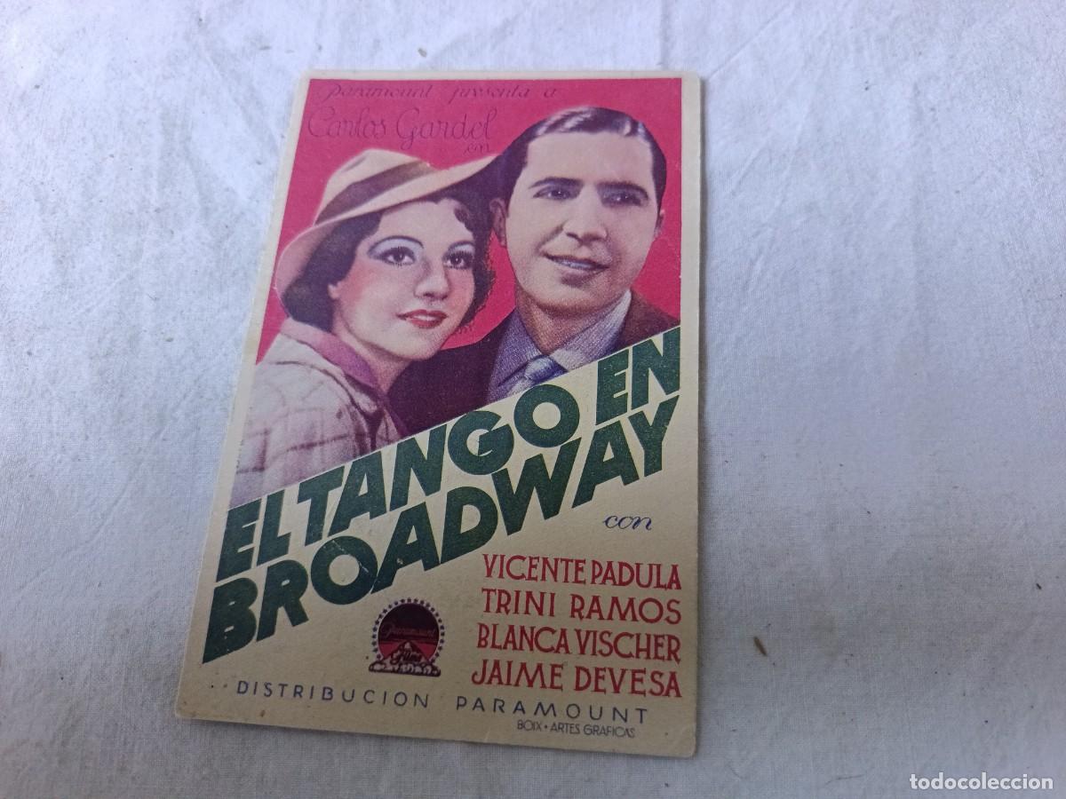 Folhetos de m&atilde;o de filmes antigos de cinema: Folleto de Mano de Cine, antiguo o vintage, El Tango en Broadway