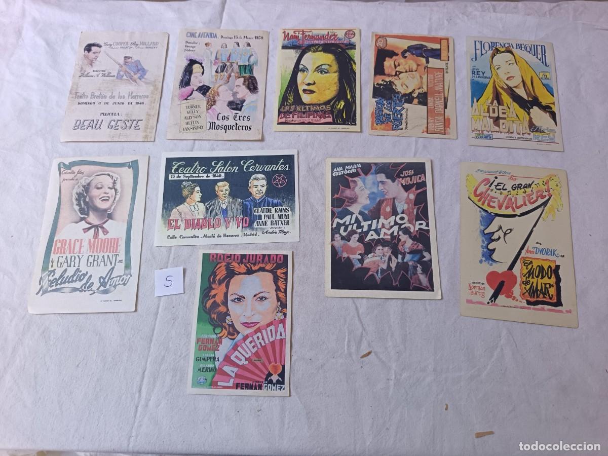 Cine: FM5, Lote de 10 Folletos de mano de cine, varios t&iacute;tulos, a clasificar