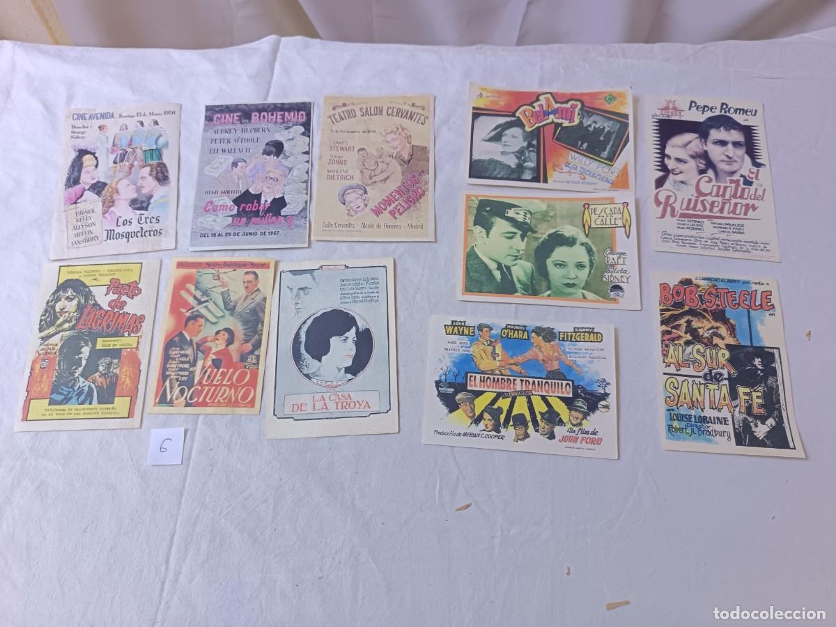 Cine: FM6, Lote de 10 Folletos de mano de cine, varios t&iacute;tulos, a clasificar