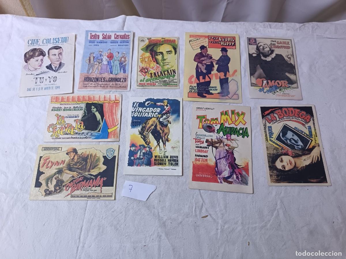 Cine: FM7, Lote de 10 Folletos de mano de cine, varios t&iacute;tulos, a clasificar