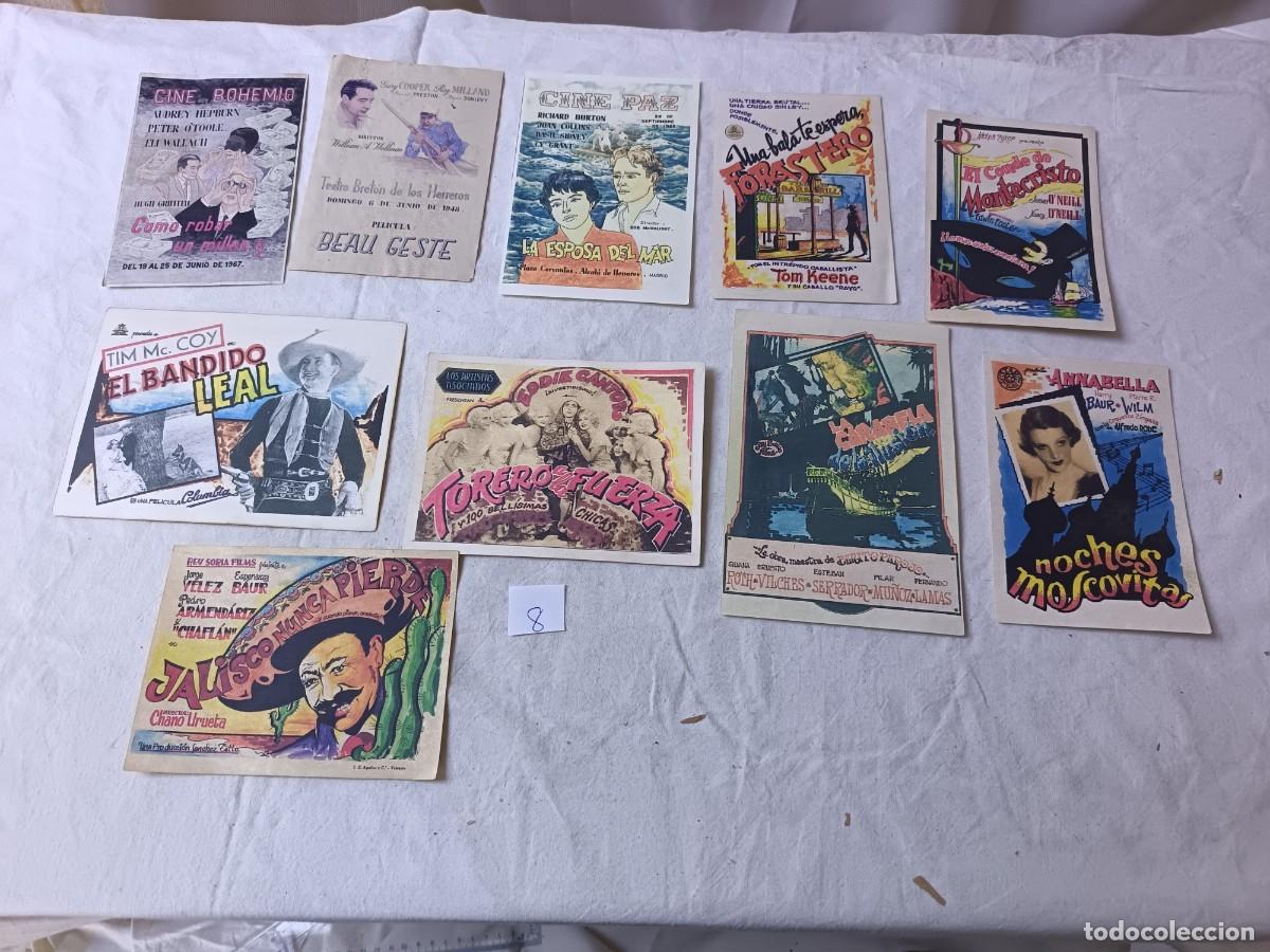 Cine: FM8, Lote de 10 Folletos de mano de cine, varios t&iacute;tulos, a clasificar