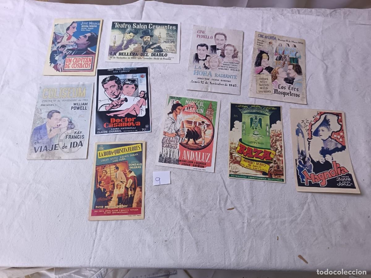 Cine: FM9, Lote de 10 Folletos de mano de cine, varios t&iacute;tulos, a clasificar
