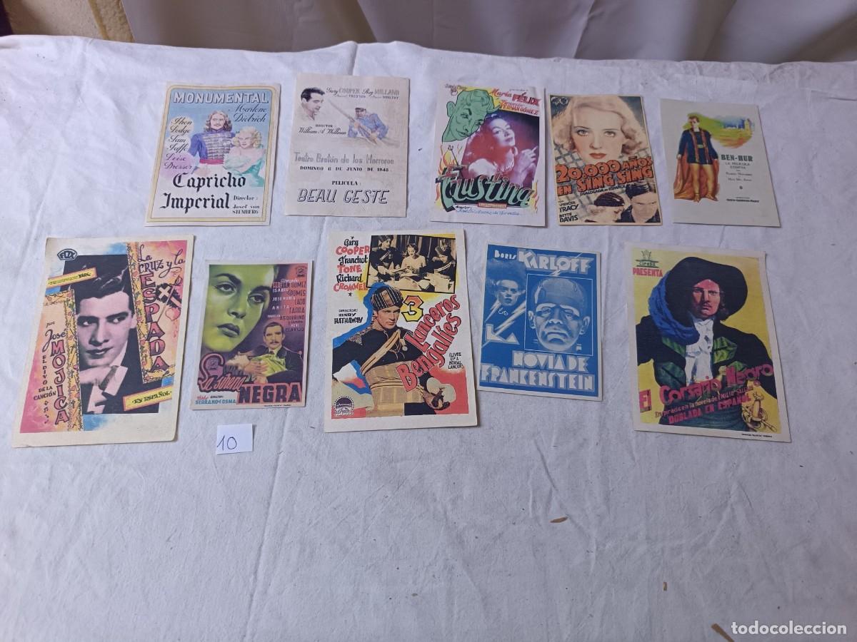 Cine: FM10, Lote de 10 Folletos de mano de cine, varios t&iacute;tulos, a clasificar