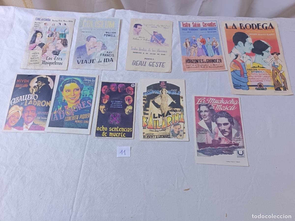 Cine: FM11, Lote de 10 Folletos de mano de cine, varios t&iacute;tulos, a clasificar