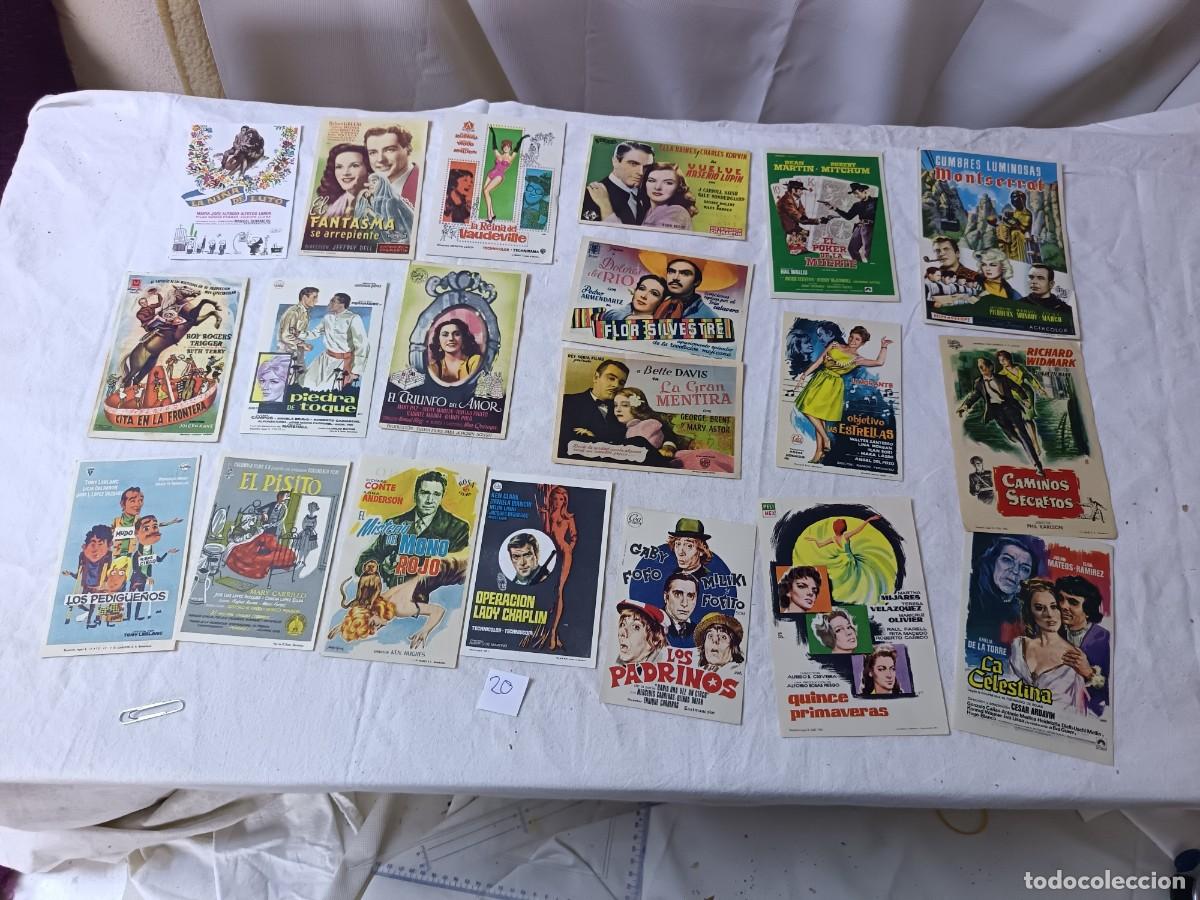 Cine: FM20, Lote de 20 Folletos de mano de cine, varios t&iacute;tulos, a clasificar