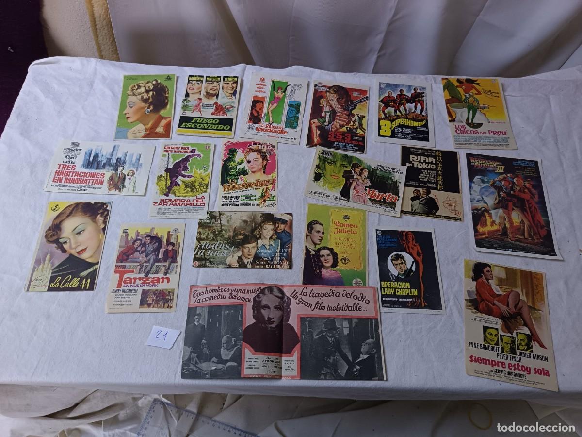 Cine: FM21, Lote de 19 Folletos de mano de cine, varios t&iacute;tulos, a clasificar