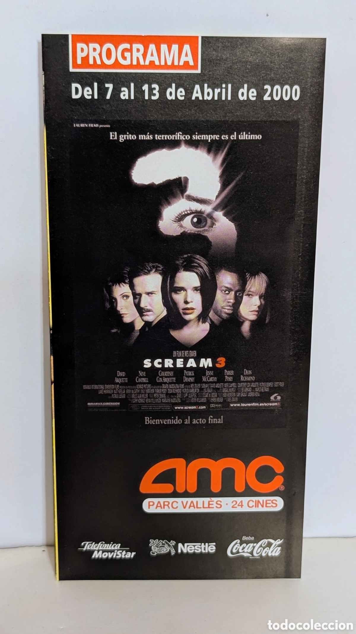 Cine: Programa de cine Estreno pel&iacute;cula. SCREAM 3. 2000. ESTRENO PEL&Iacute;CULA POK&Eacute;MON