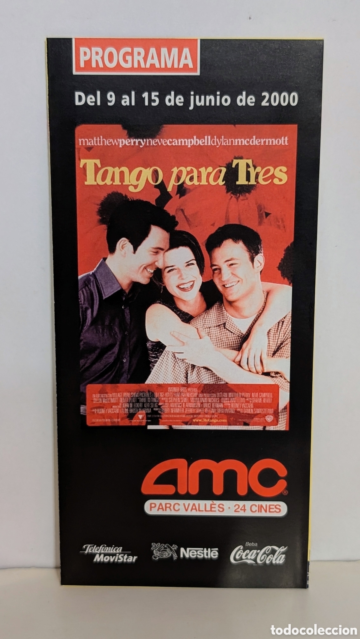 Cine: Programa de cine Estreno pel&iacute;cula TANGO PARA TRES. 2000. MATTHEW PERRY, NEVECAMPBELL