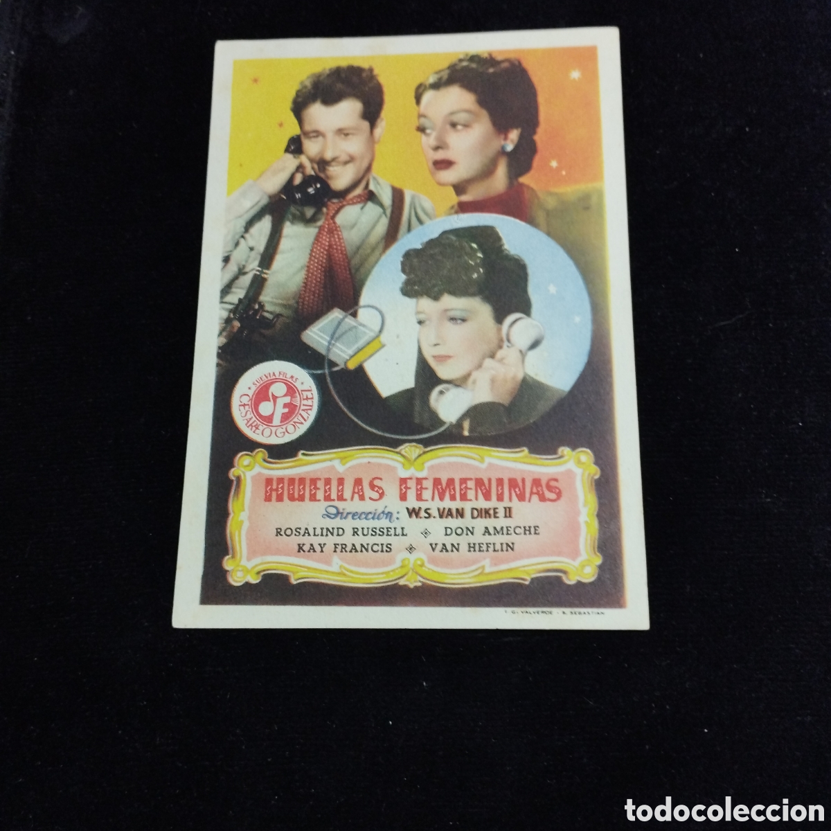 Cine: Programa de cine sencillo. Huellas femeninas. Rosalind Russell. Don Ameche. Sp