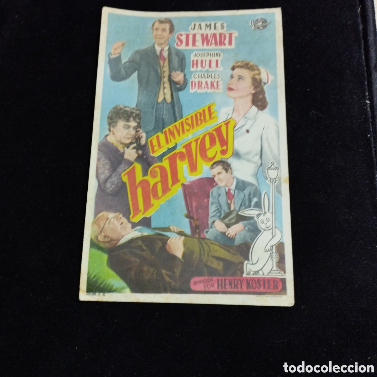 Cine: Programa de cine, sencillo. El invisible Harvey. James Stewart. Josephine Hull. 1952. Bohemio y Gali