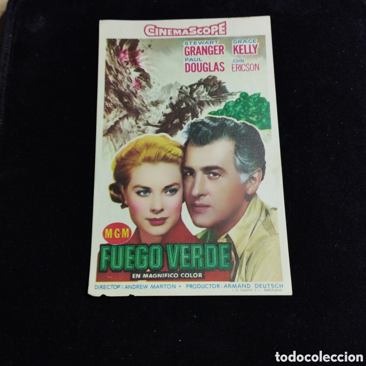 Cine: Programa de cine sencillo. Fuego verde. Stewart Granger. Grace Kelly. 1955. Monumental Matar&oacute;