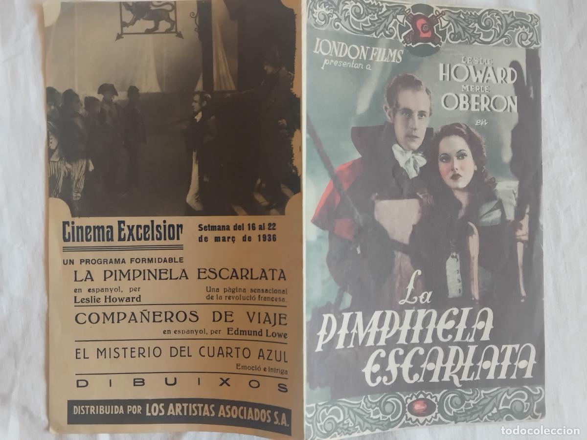 Cine: PROGRAMA DE CINE DOBLE LA PIMPINELA ESCARLATA. CINEMA EXCELSIOR MARZO 1936.