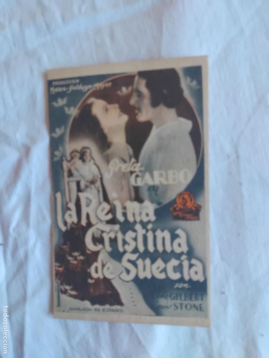 Cine: PROGRAMA DE CINE LA REINA CRISTINA DE SUECIA. TEATRE MONUMENTAL CINEMA. 1936.