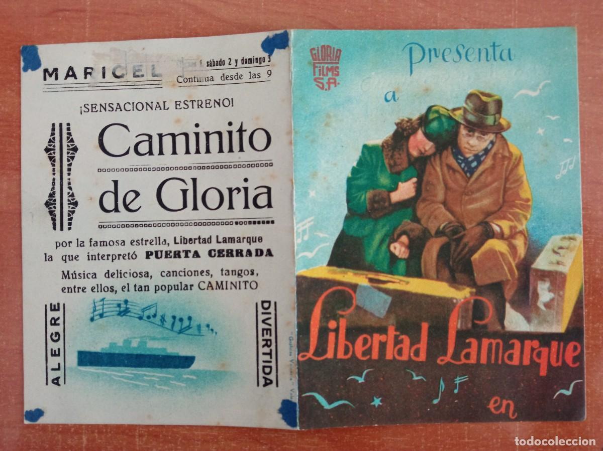 Cine: CAMINITO DE GLORIA, LIBERTAD LAMARQUE, CINE MARICEL, GAND&Iacute;A, VALENCIA