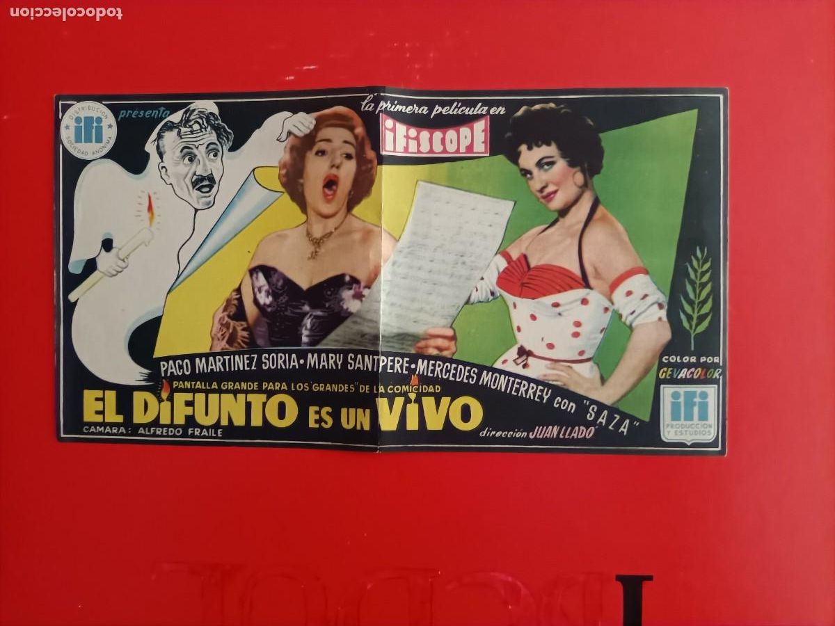 Cine: EL DIFUNTO ES UN VIVO. PACO MART&Iacute;NEZ SORIA. TAMA&Ntilde;O GRANDE S/P. BUEN ESTADO.