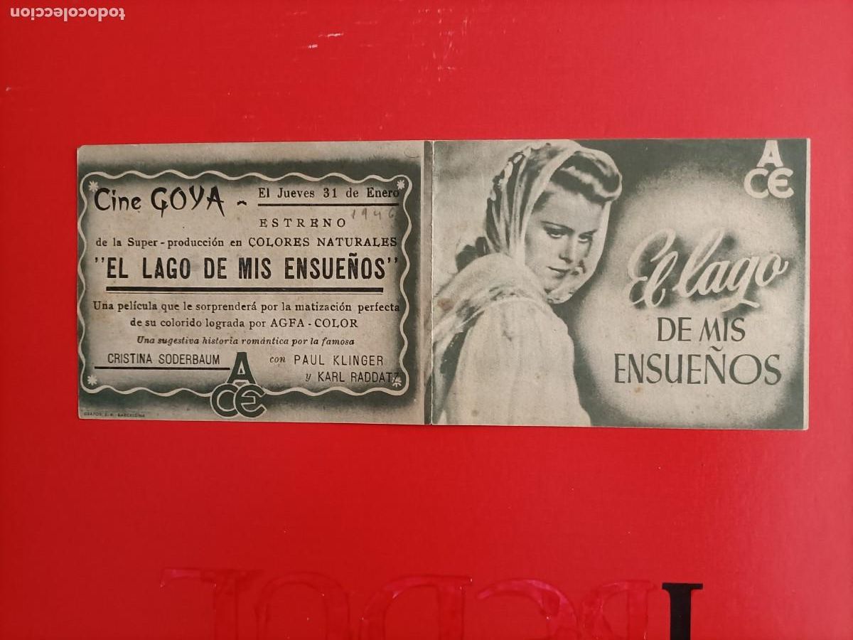 Cine: EL LAGO DE MIS SUE&Ntilde;OS. C/P. CINE GOYA. BARCELONA. DOBLE, PERFECTO ESTADO.