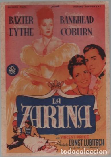Cine: PROGRAMA DE CINE: LA ZARINA PC-11439