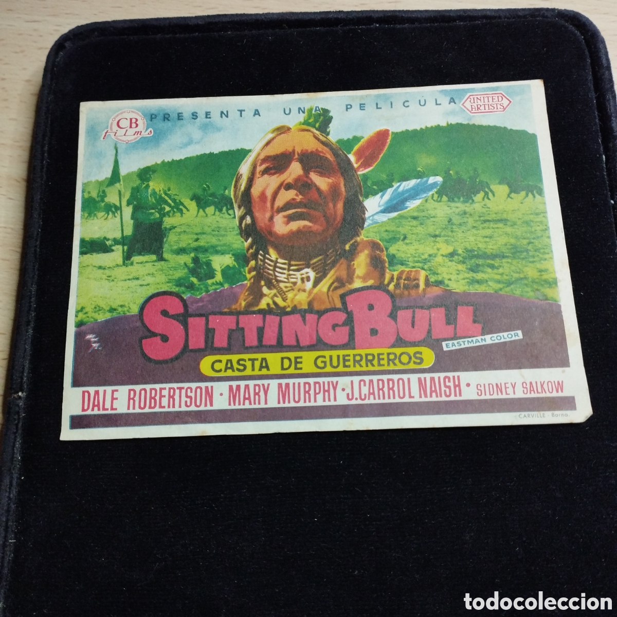 Cine: Programa de cine sencillo, grande. Sitting Bull. Casta de Guerreros. 1956. Las Arenas