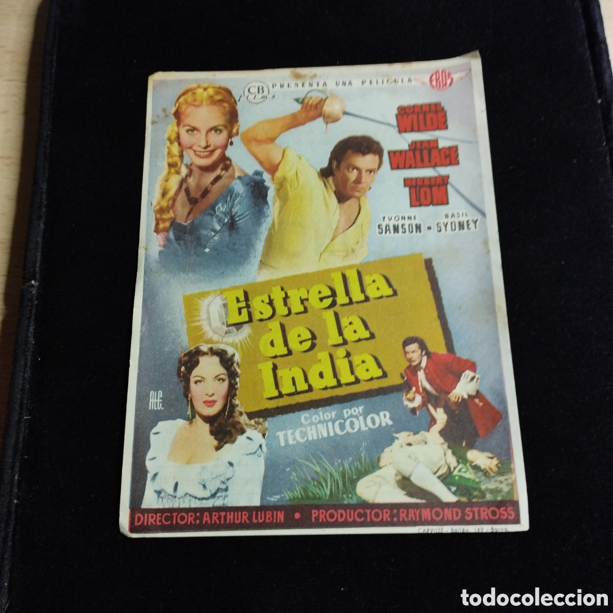 Cine: Programa de cine, sencillo, grande. Estrella de la India. Cornel Wilde. Jean Wallace. 1956. Las Aren