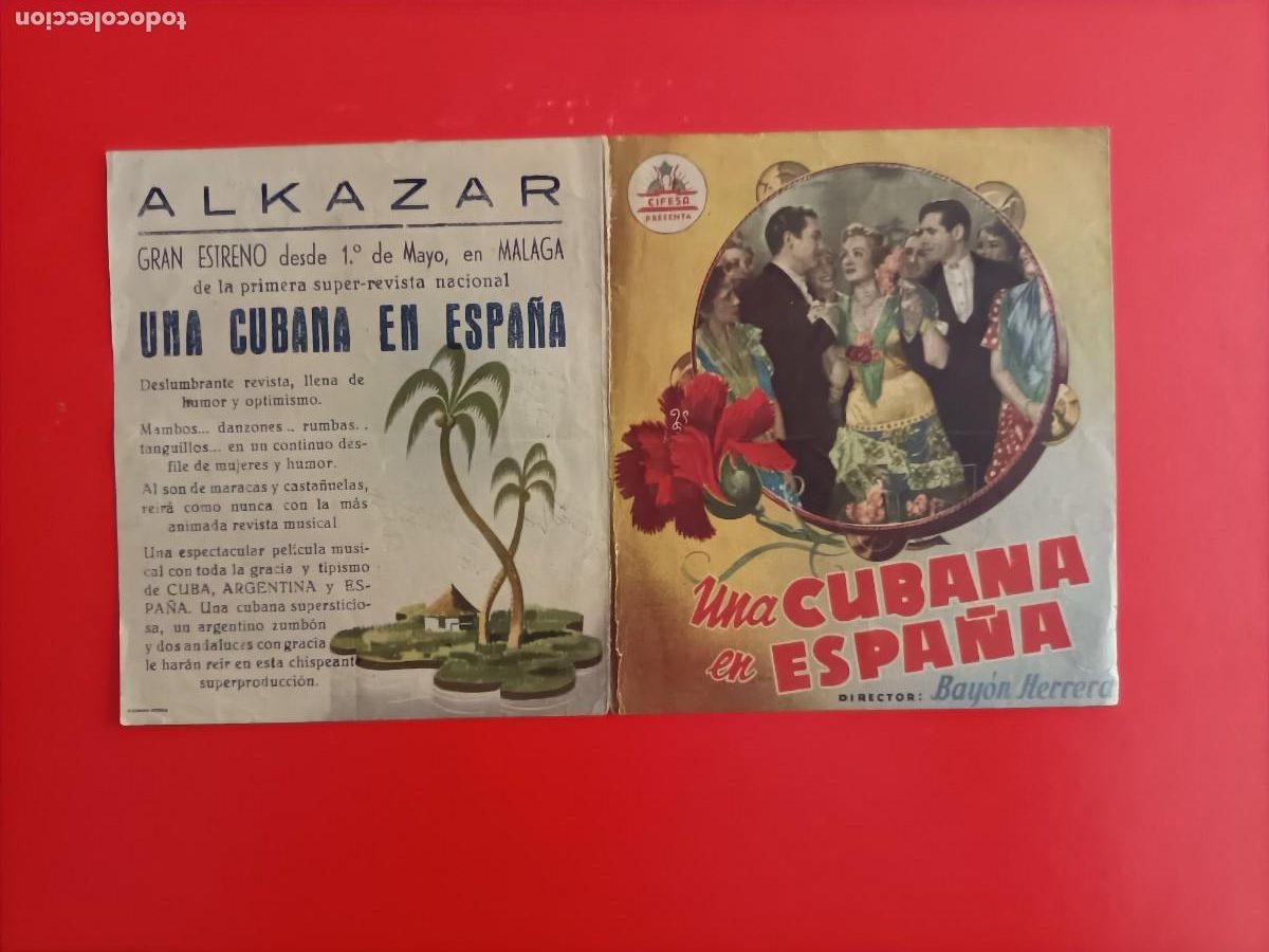 Cine: UNA CUBANA EN ESPA&Ntilde;A. C/P. CINE ALKAZAR, M&Aacute;LAGA. MARUJITA D&Iacute;AZ, MARIO CABR&Eacute;. ES DOBLE,