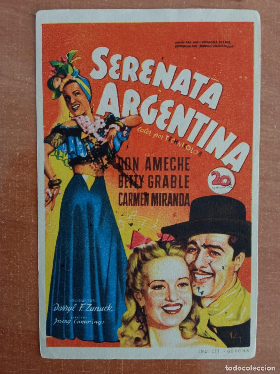 Cine: SERENATA ARGENTINA, DON AMECHE, CARMEN MIRANDA, SOLIG&Oacute;, CINE CAIRASCO, LAS PALMAS