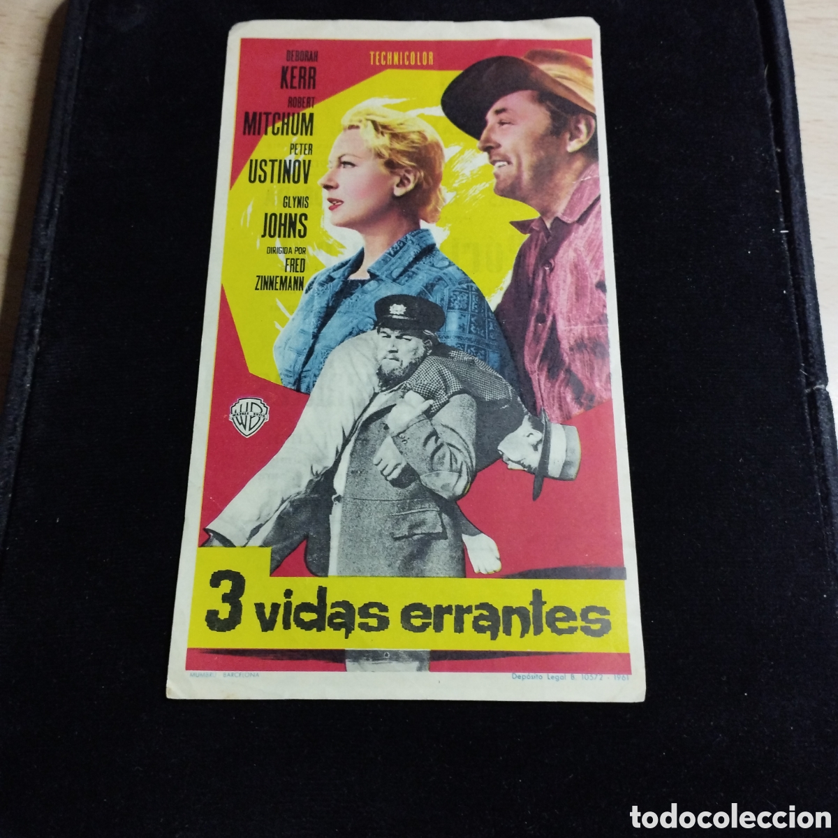 Cine: Programa de cine, sencillo, grande. 3 vidas errantes. Robert Mitchum. Deborah Kerr. 1962. Las Arenas