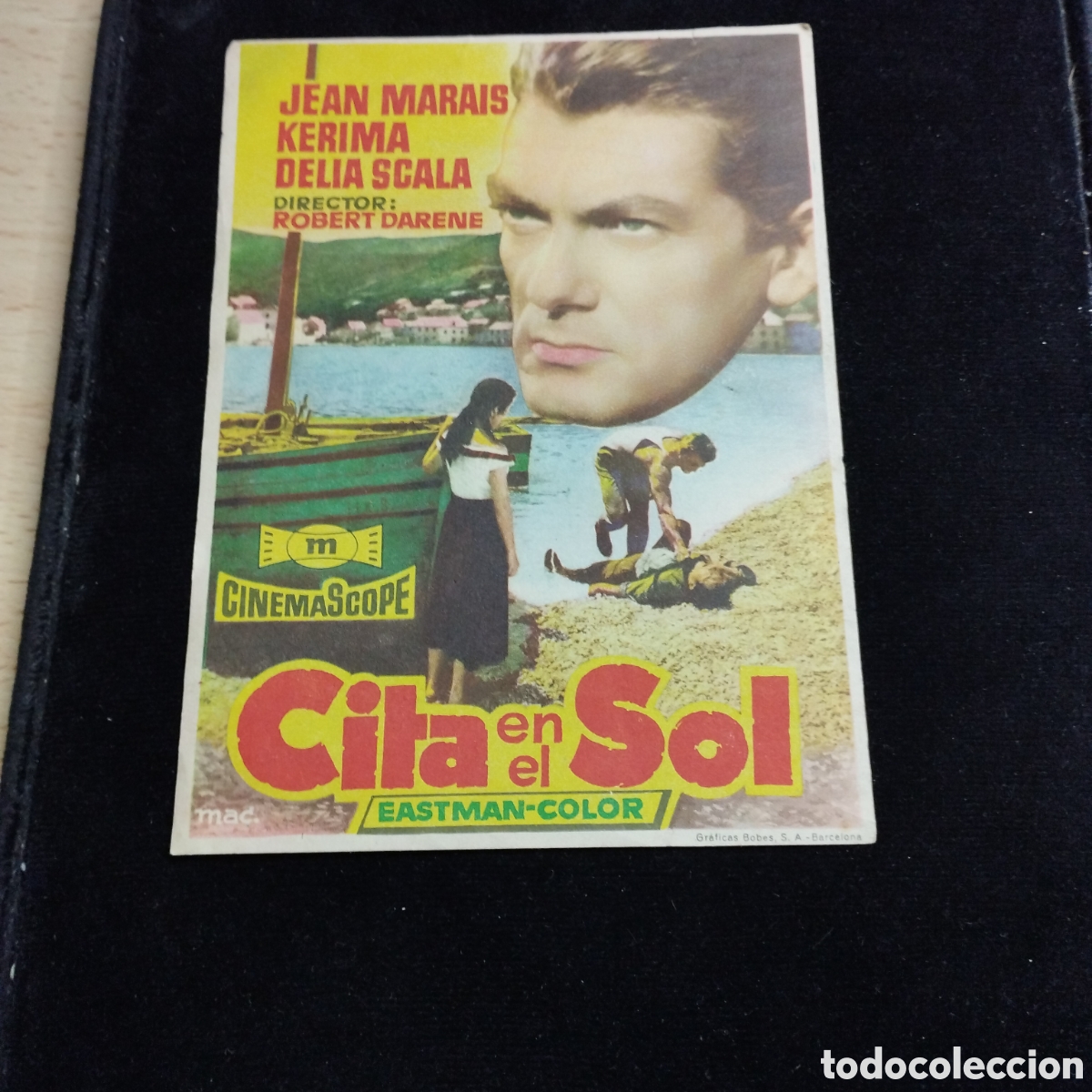 Cine: Programa de cine sencillo, grande. Cita en el sol. Jean Marais. Kerima. 1957. Clav&eacute;