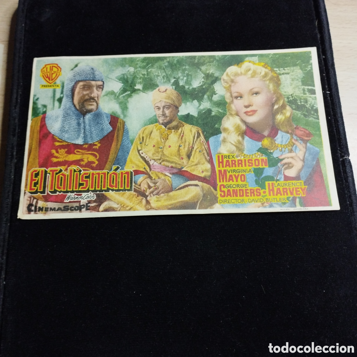 Cine: Programa de cine sencillo, grande. El talism&aacute;n. Rex Harrison. Virginia Mayo. 1956. Clav&eacute;.