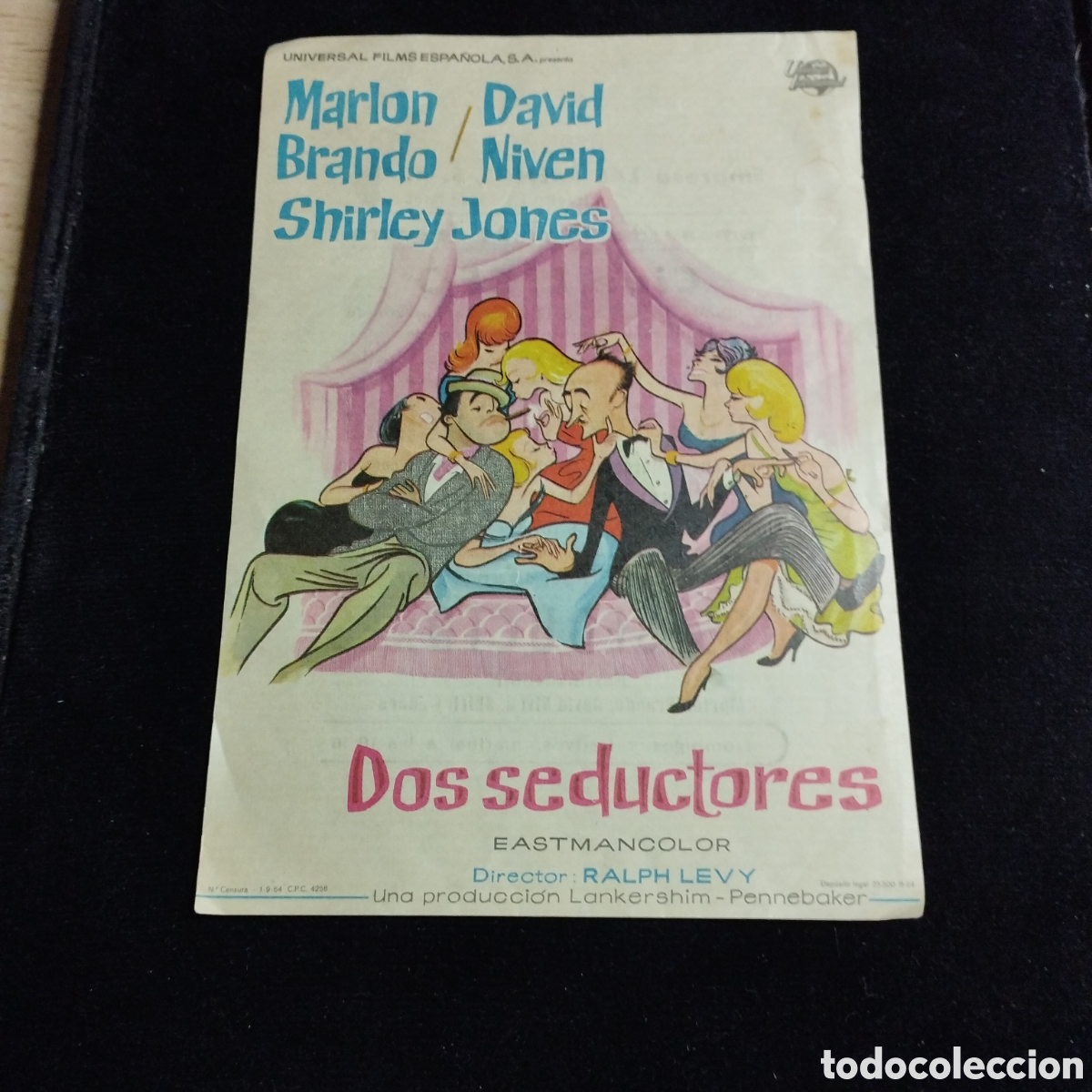 Cine: Programa de cine, sencillo, grande. Dos seductores. Marlon Brando. David Niven. Liceo