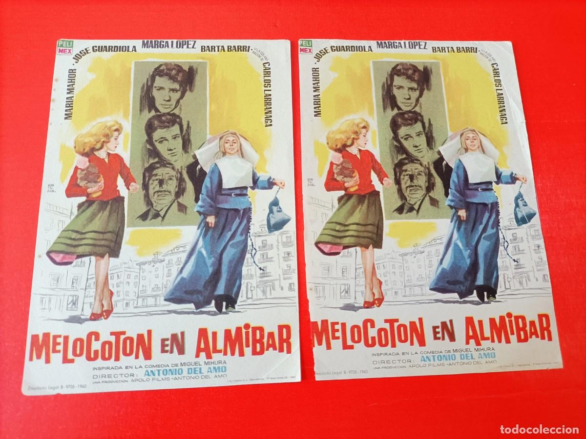 Cine: MELOCOTON EN ALMIBAR. LOTE DE 2 UNIDADES. EST&Aacute;N NUEVO, S/P. MARGA L&Oacute;PEZ.