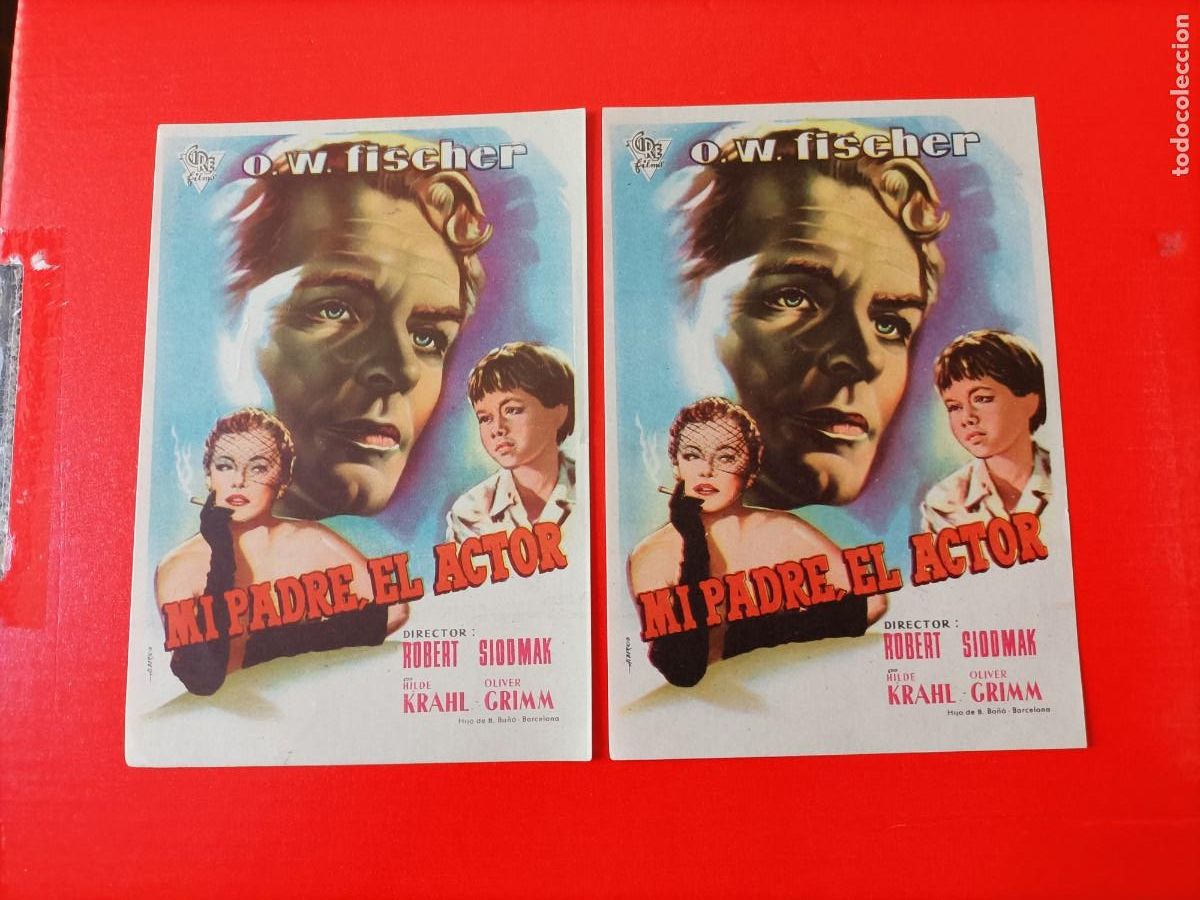 Cine: MI PADRE EL ACTOR. LOTE DE 2 UNIDADES, EST&Aacute;N NUEVO. O.W. FISCHER, S/P. 2&ordm;