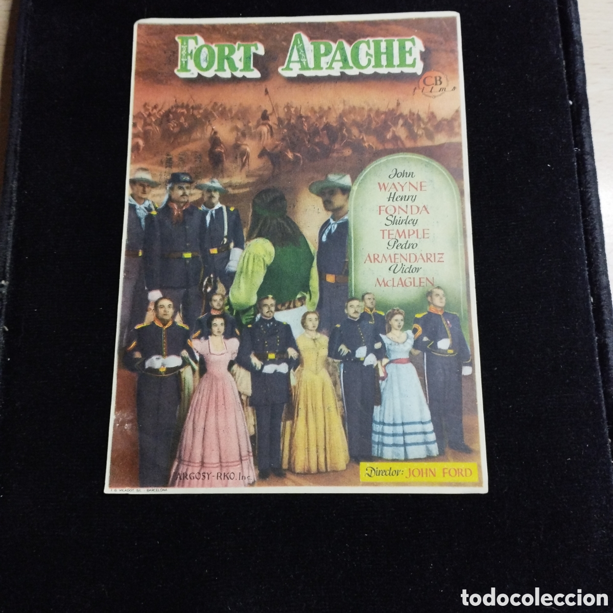 Cine: Programa de cine sencillo grande. Fort Apache. John Wayne. Henry Fonda. Shirley Temple. Cine Front&oacute;n