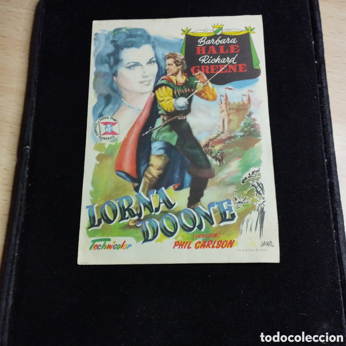Cine: Programa de cine sencillo, grande. Lorna Doone. Barbara Hale. Richard Greene. Las Arenas