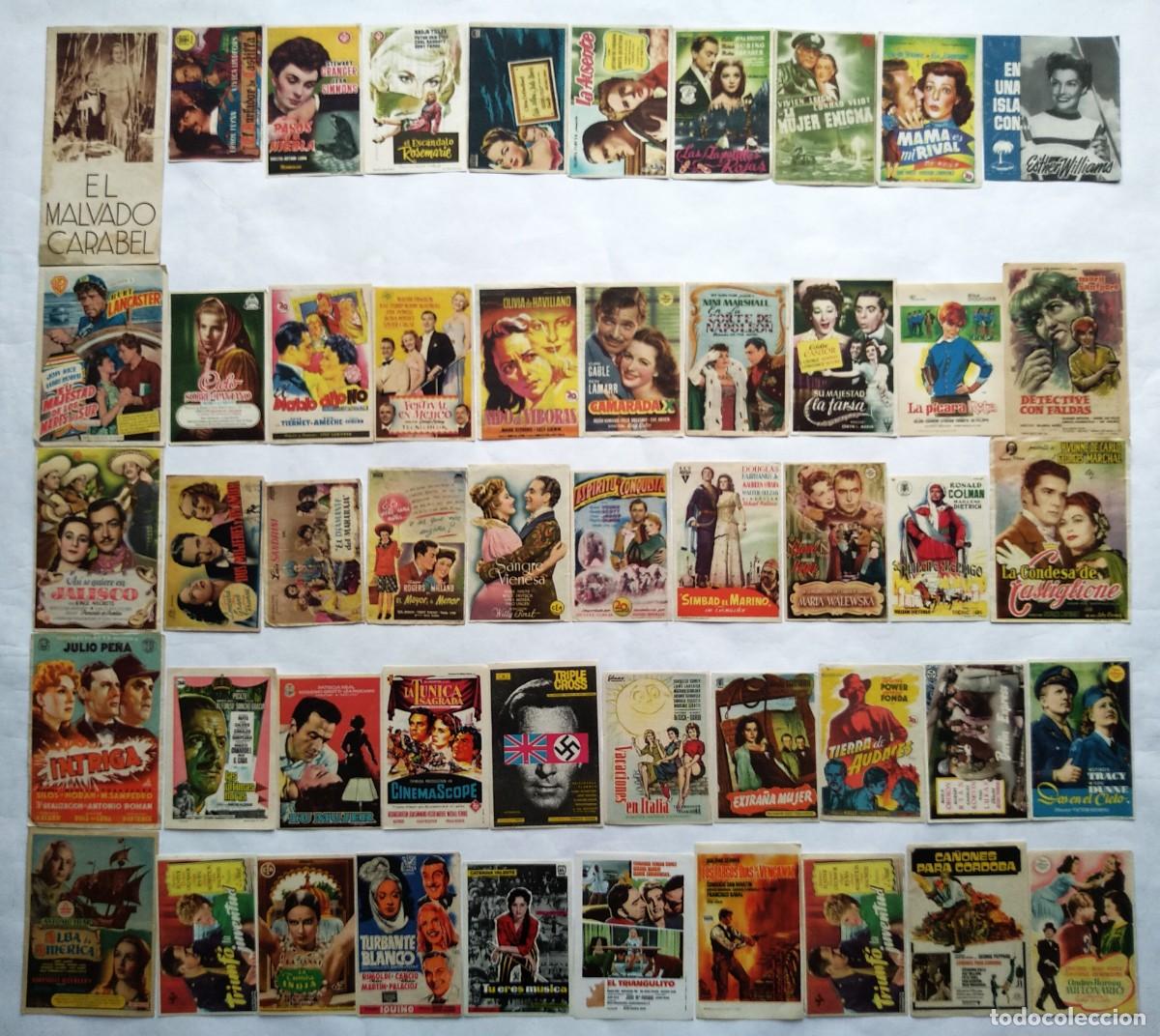 Cine: 50 PROGRAMAS VARIADOS, LOTE N&ordm; 261. ( 24 CON EL DORSO IMPRESO).
