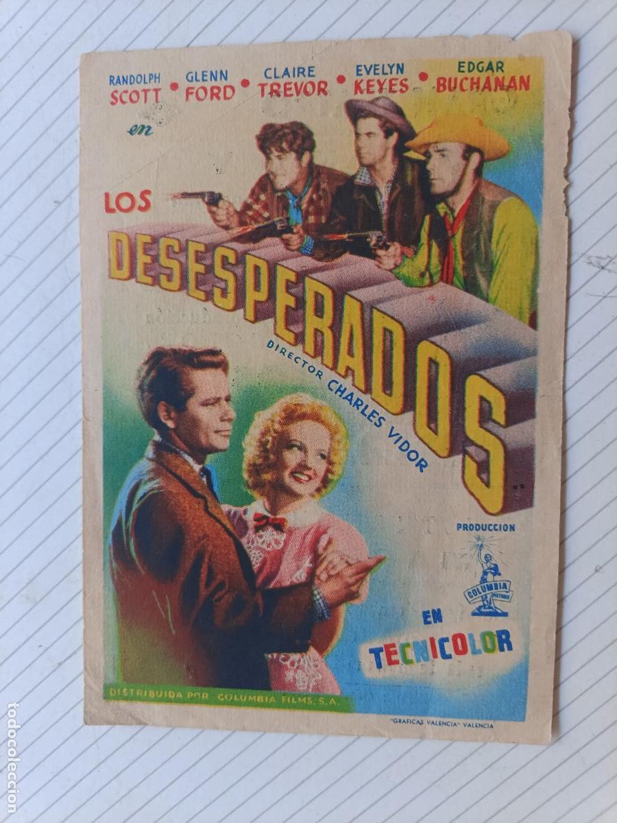 Cine: Los desesperados. Publicidad de cine de Elche