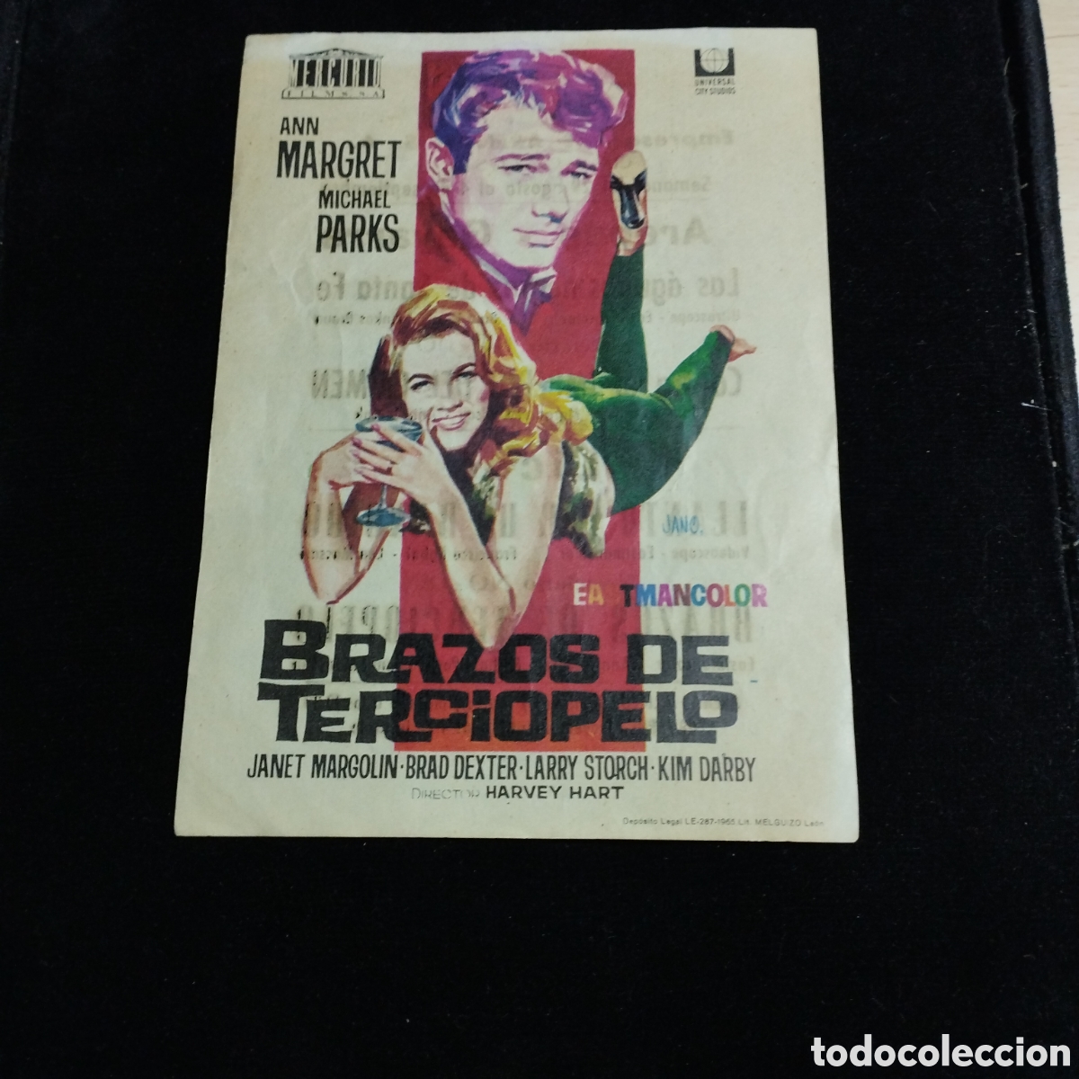 Cine: Programa de cine sencillo. Brazos de terciopelo. Ann Margret Michael Parks. Las Arenas - Gayarre