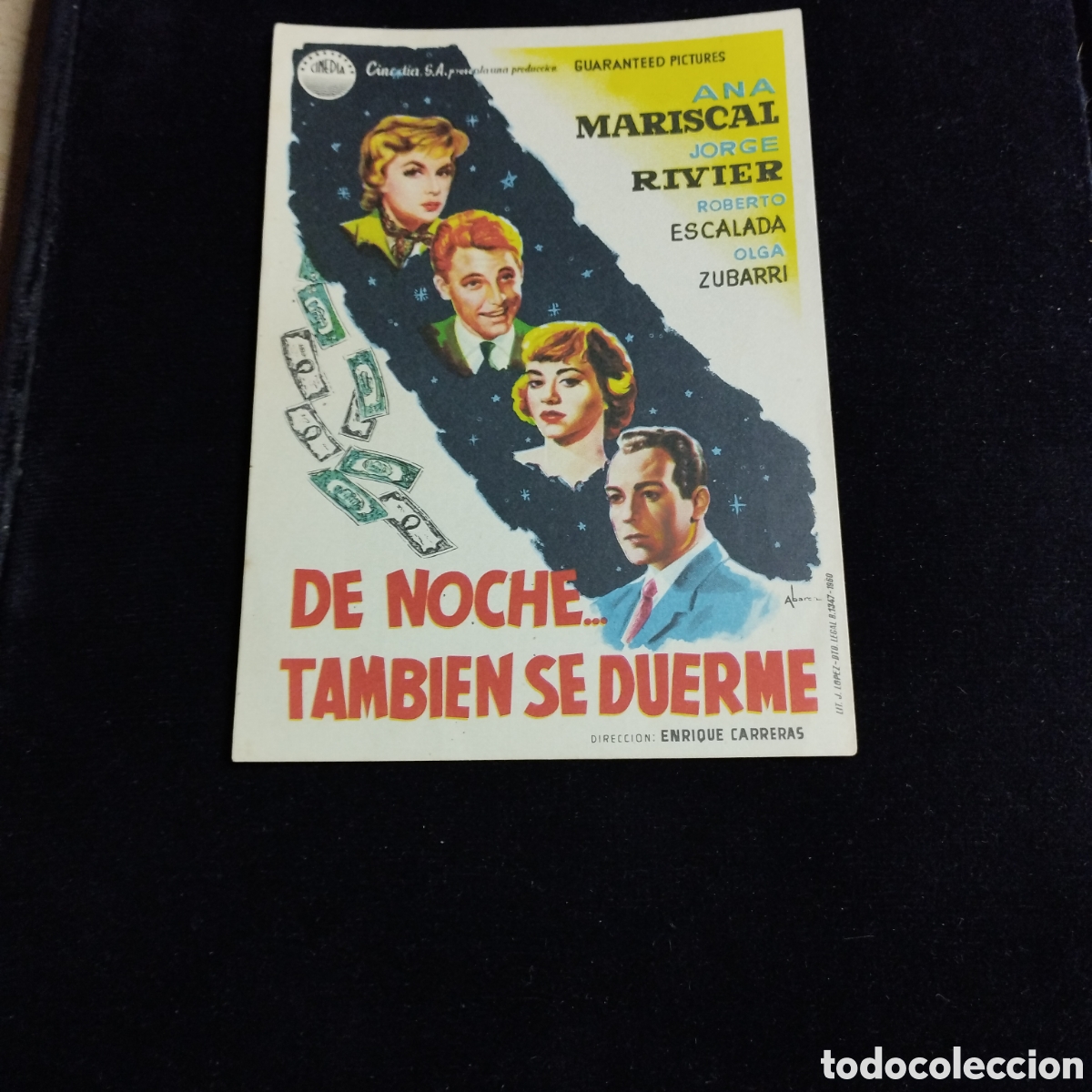 Cine: Programa de cine, sencillo. De noche tambi&eacute;n se duerme. Ana Mariscal. Jorge Rivier. Sp