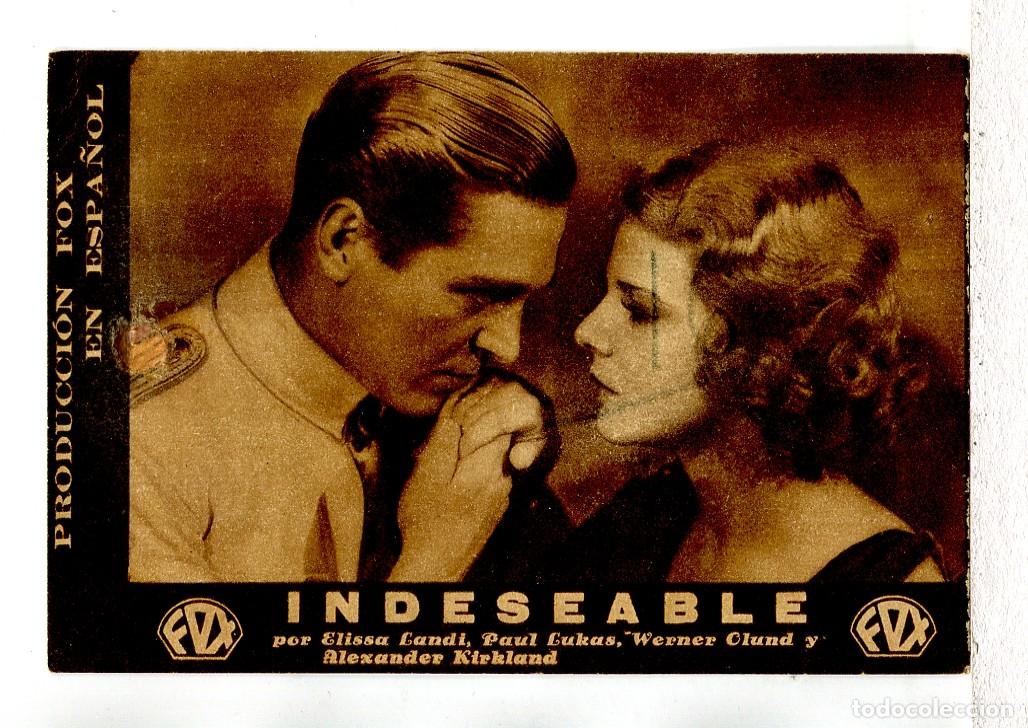 Cine: INDESEABLE, con Elisa Landi.