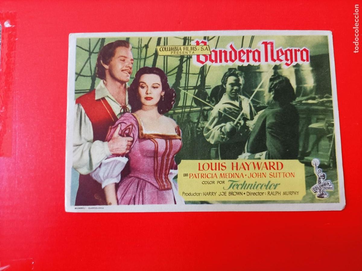 Cine: BANDERA NEGRA, EST&Aacute; NUEVO, LOUIS HAYWARD, PARICIA MEDINA. S/P.