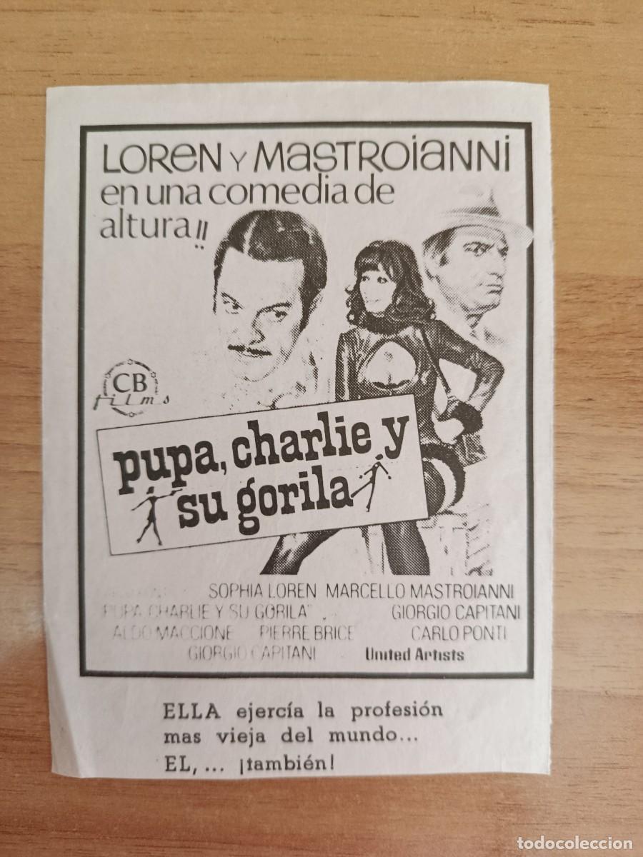  Flyers Publicitaires de films Anciens: TURQ--PROGRAMA DE CINE-- PAPA, CHARLIE Y SU GORILA