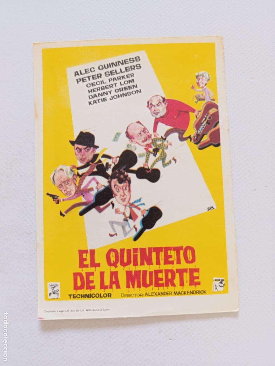 Cine: FOLLETO DE MANO - EL QUINTETO DE LA MUERTE - ALEC GUINNESS, PETER SELLERS - SIN PUBLICIDAD (150C)